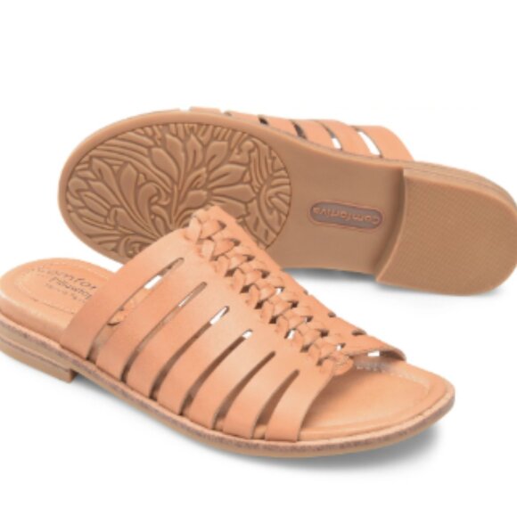 NEW Comfortiva Dasya Slide Sandals - Leather in Luggage For Women 253 3M2 - Picture 4 of 4